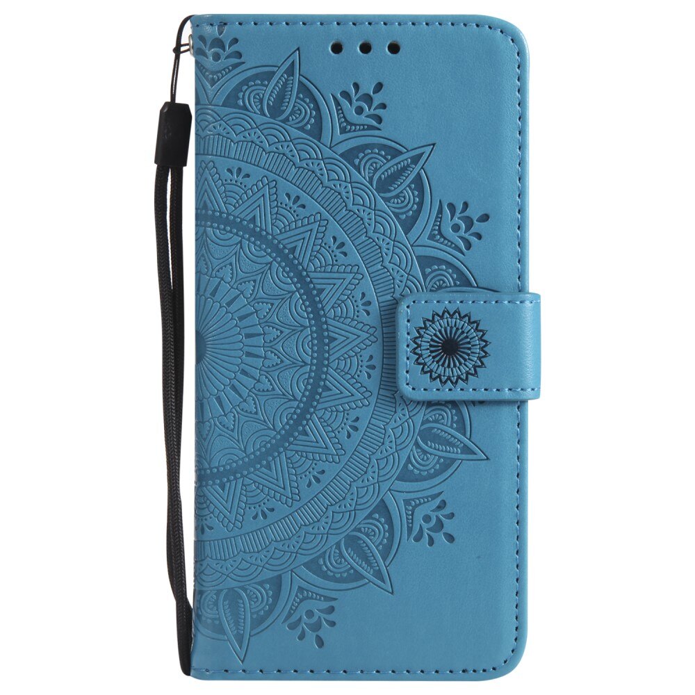 Custodia in pelle Mandala iPhone 16e Blu