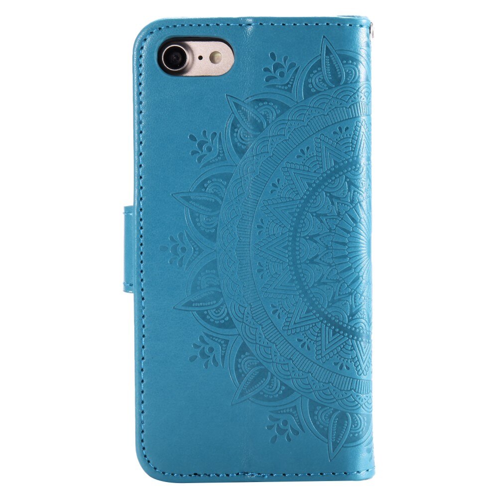 Custodia in pelle Mandala iPhone 16e Blu