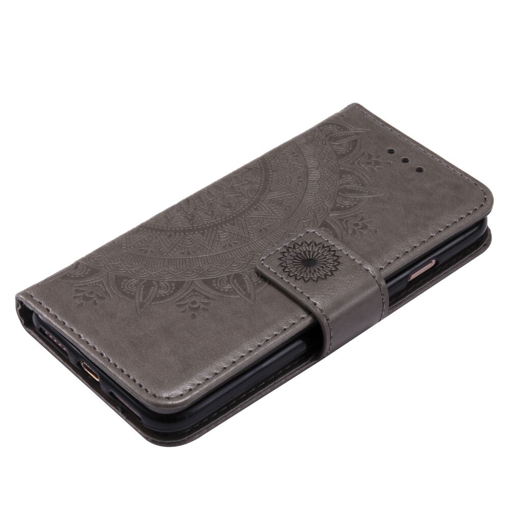 Custodia in pelle Mandala iPhone 16e Grigio