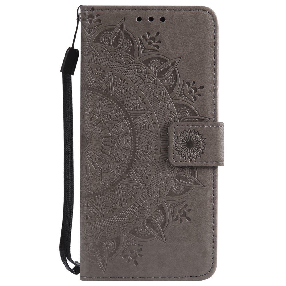 Custodia in pelle Mandala iPhone 16e Grigio