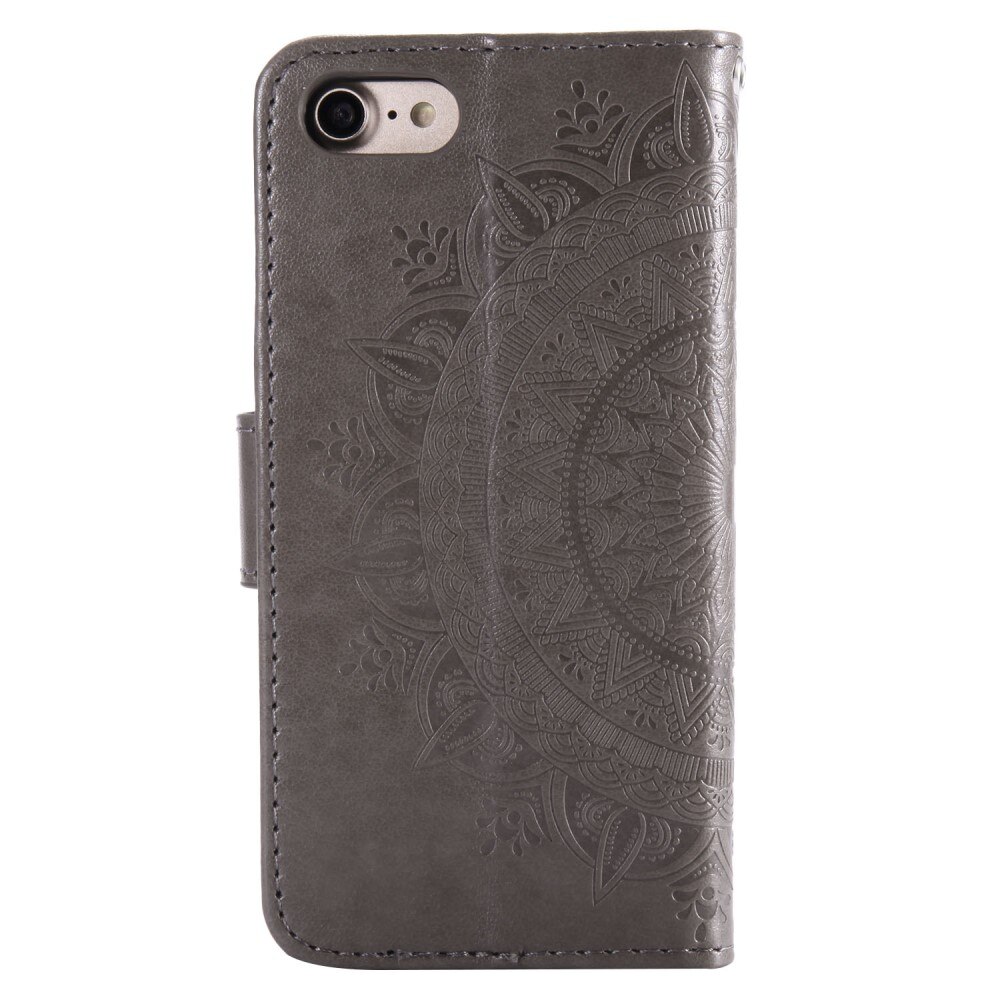 Custodia in pelle Mandala iPhone 16e Grigio