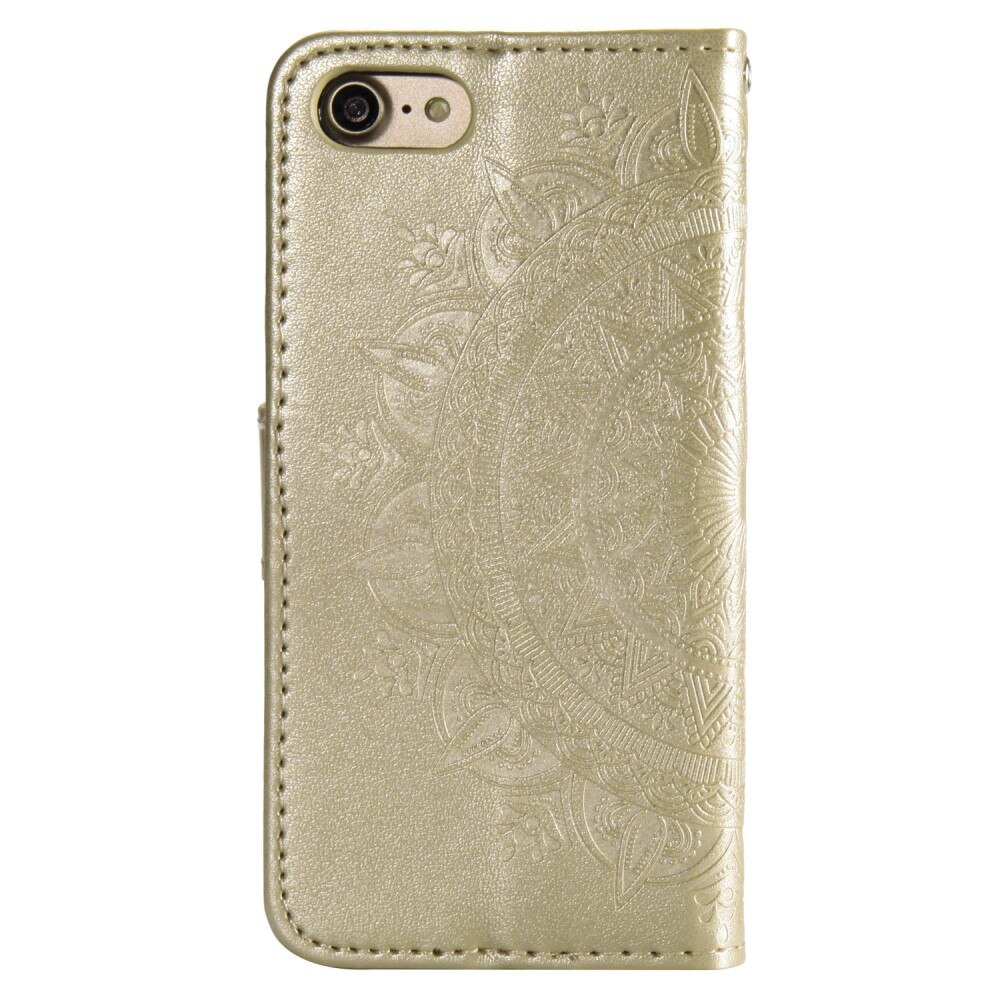 Custodia in pelle Mandala iPhone 16e Oro