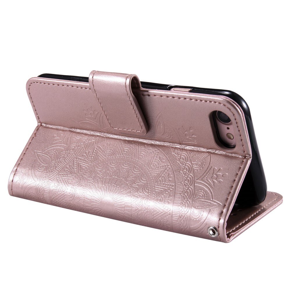 Custodia in pelle Mandala iPhone 16e Oro rosa