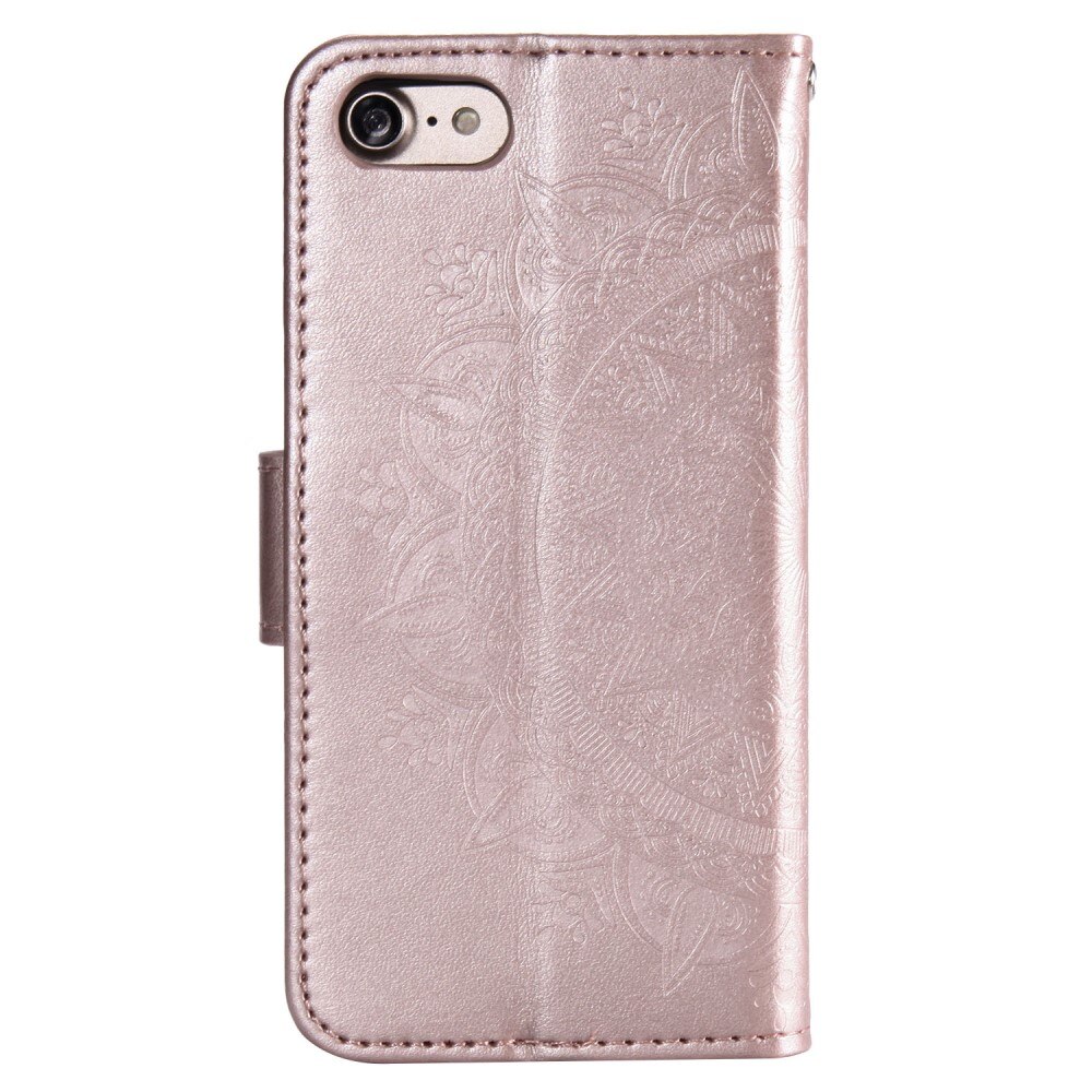 Custodia in pelle Mandala iPhone 16e Oro rosa