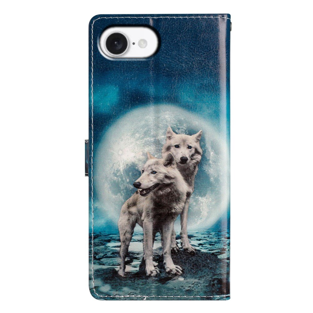 Cover portafoglio iPhone 16e lupi