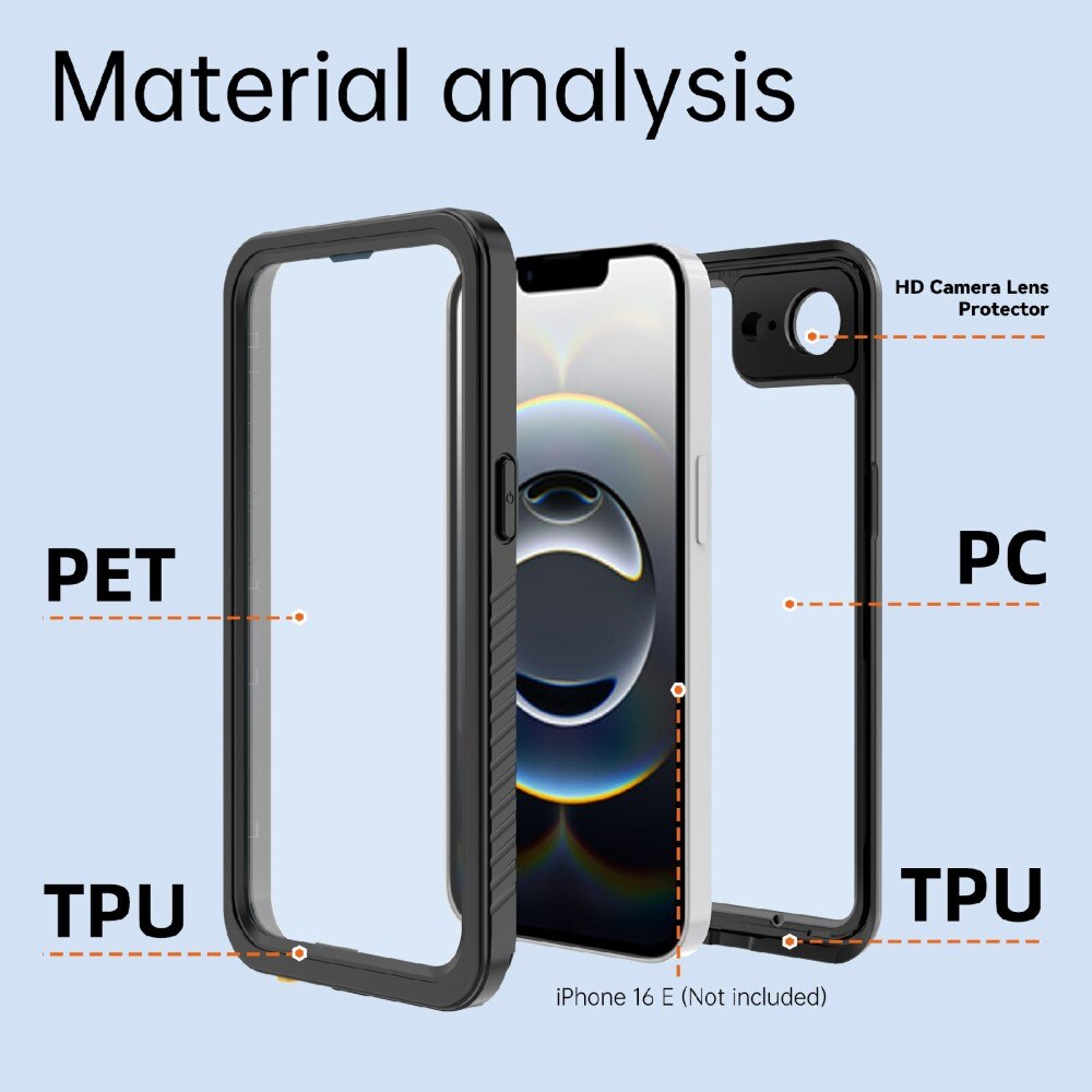 Cover ibrida impermeabile iPhone 16e trasparente