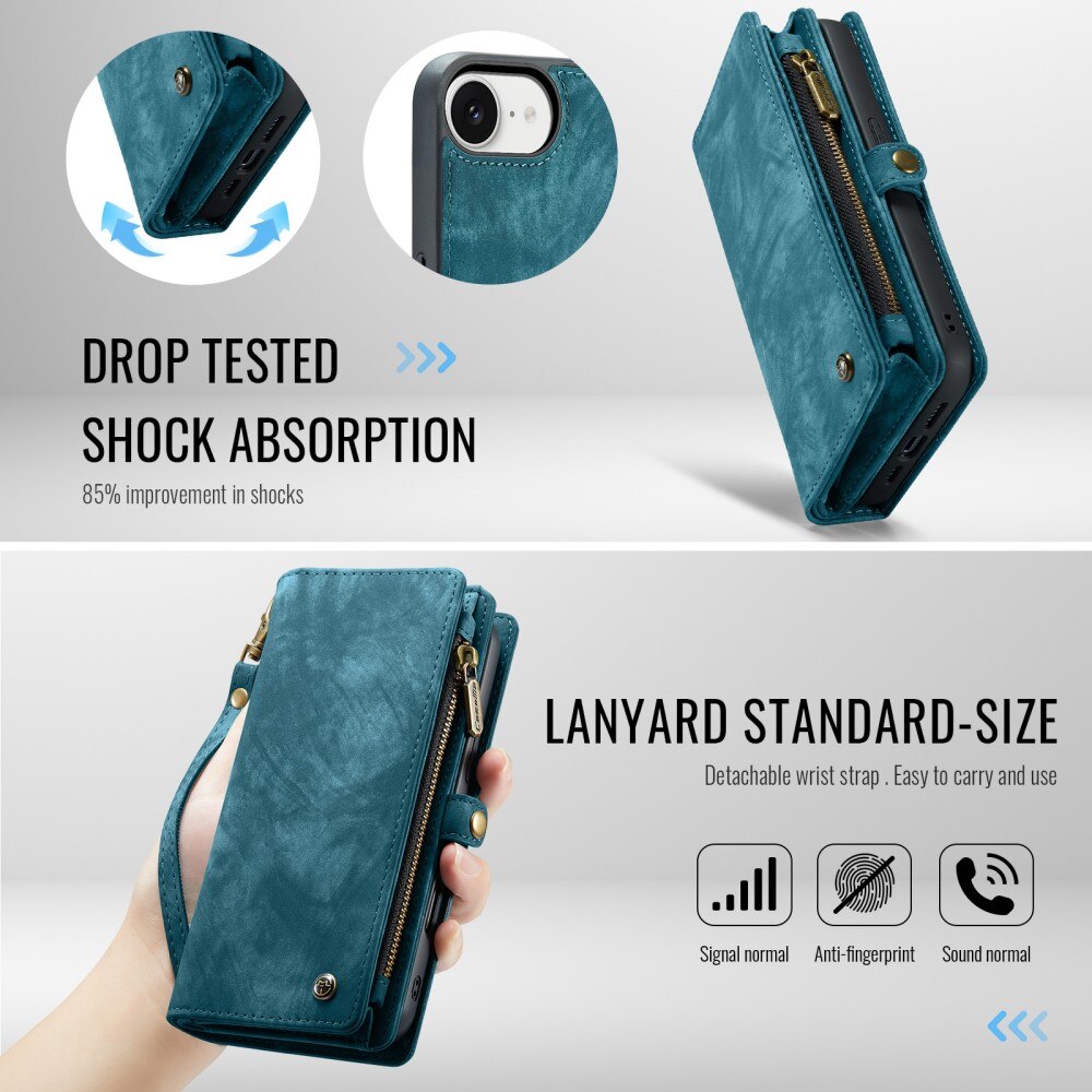 Cover portafoglio Multi-Slot iPhone 16e Blu