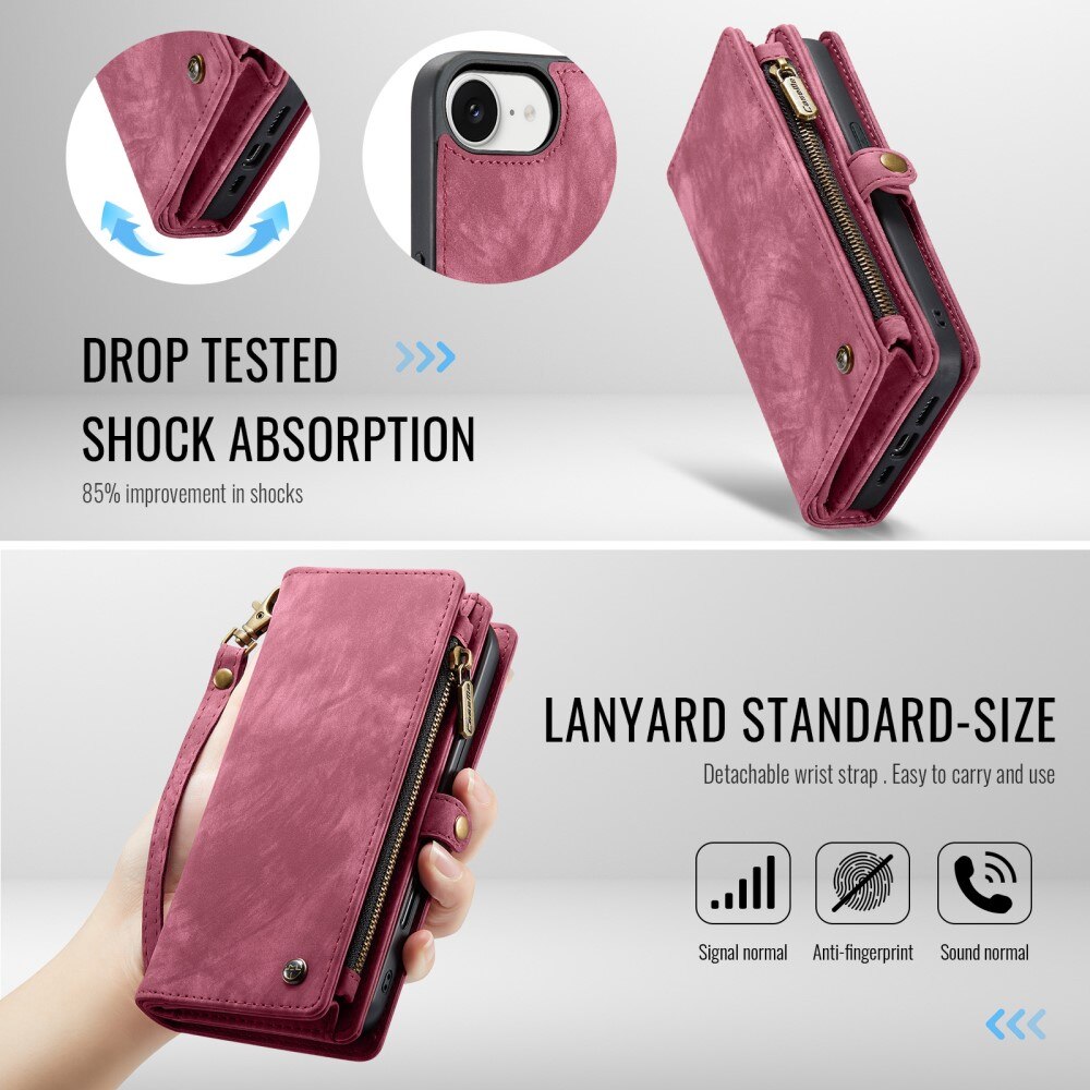 Cover portafoglio Multi-Slot iPhone 16e Rosso