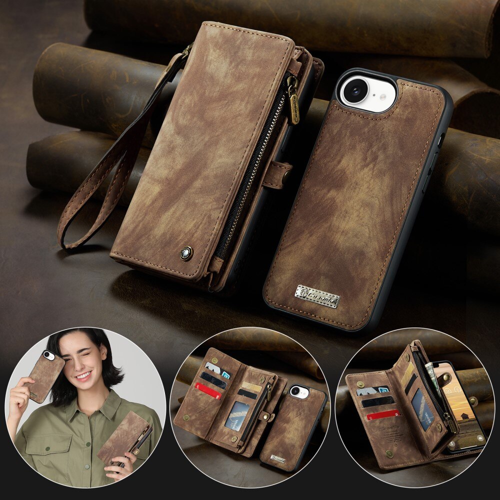 Cover portafoglio Multi-Slot iPhone 16e Marrone