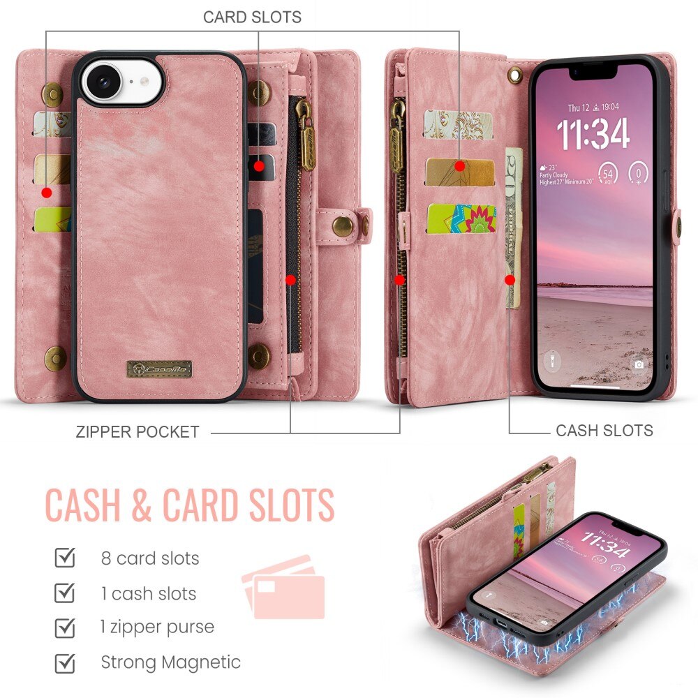 Cover portafoglio Multi-Slot iPhone 16e Rosa