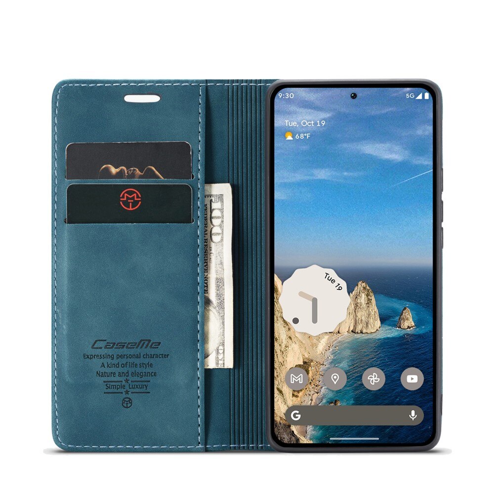 Custodie a portafoglio sottili Google Pixel 9a Blu