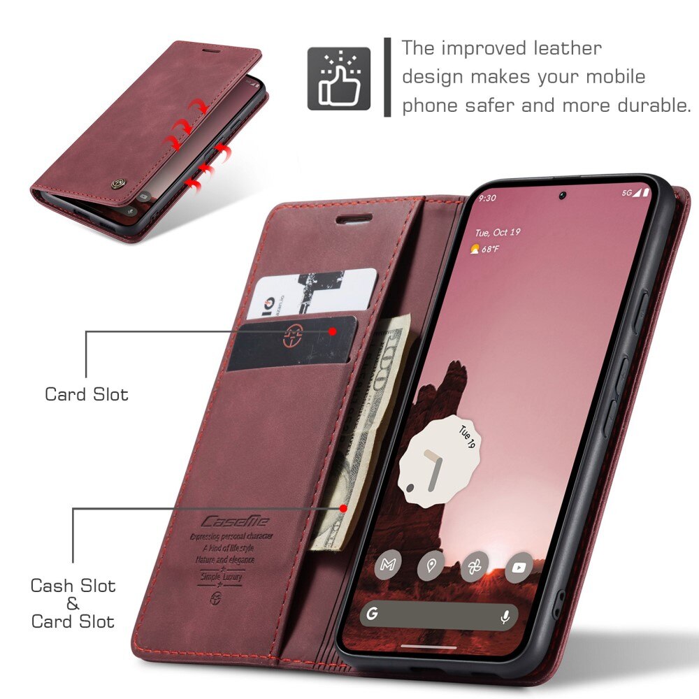 Custodie a portafoglio sottili Google Pixel 9a Rosso