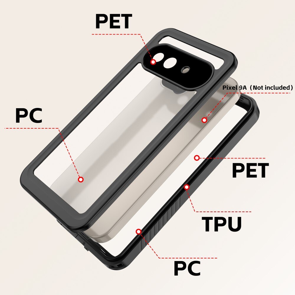 Cover ibrida impermeabile Google Pixel 9a trasparente