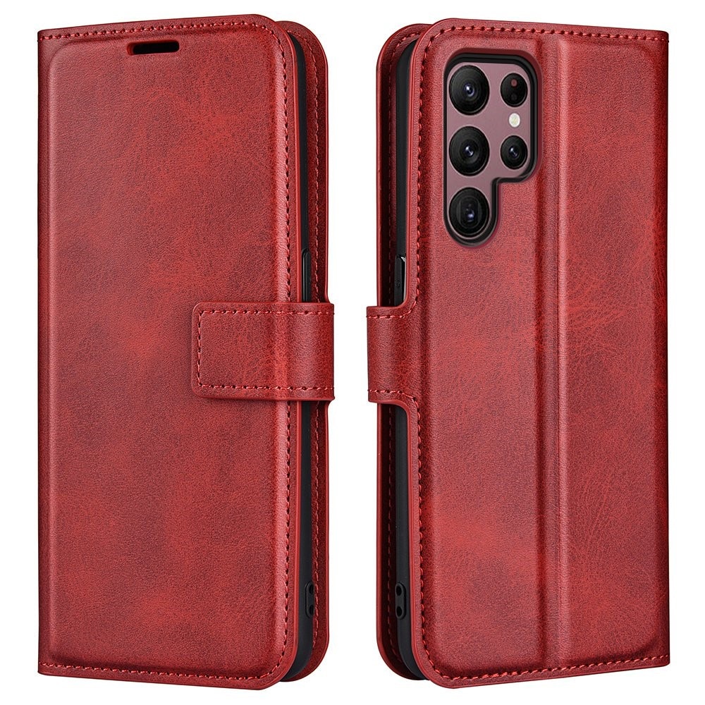 Cover portafoglio Leather Wallet Samsung Galaxy S23 Ultra Red