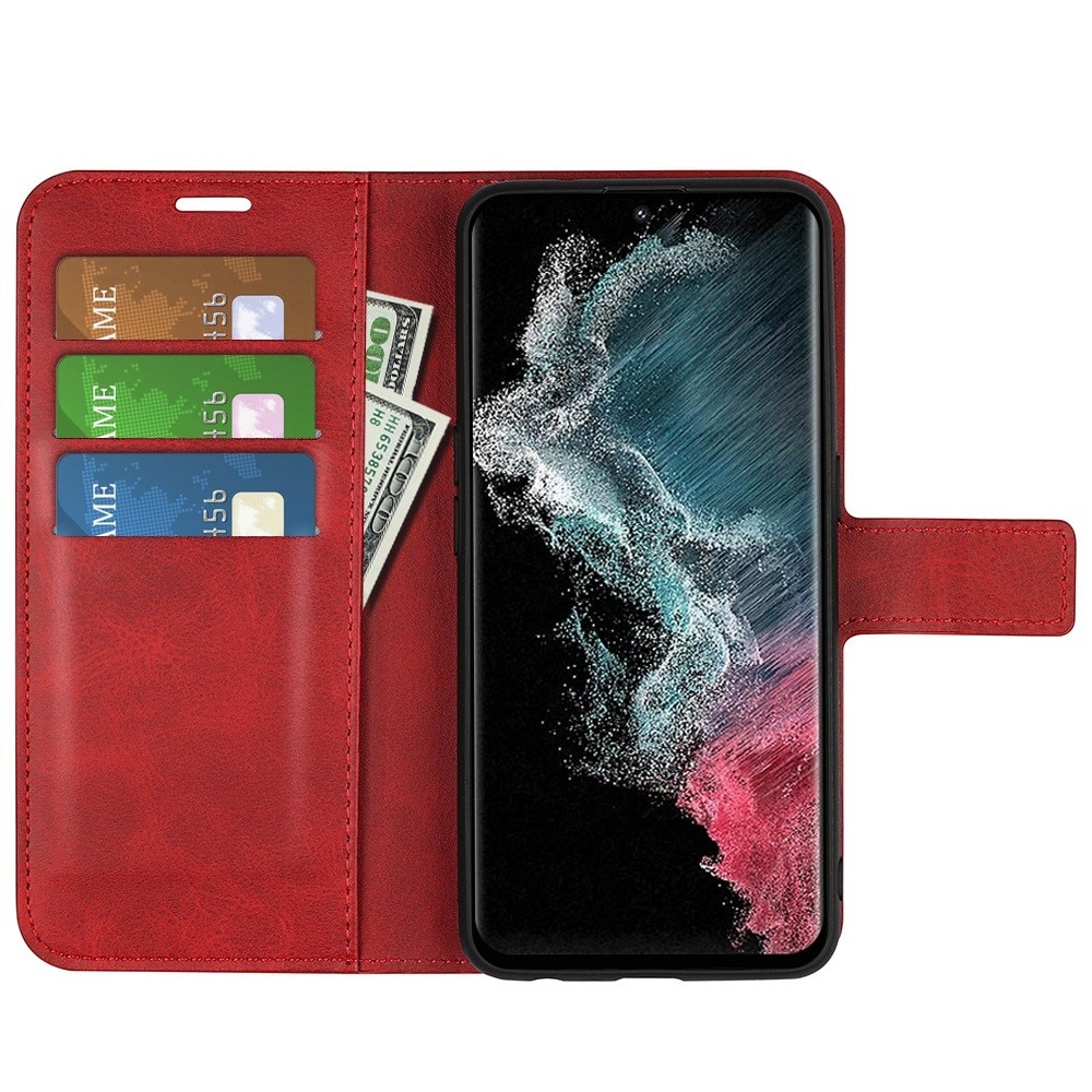 Cover portafoglio Leather Wallet Samsung Galaxy S23 Ultra Red