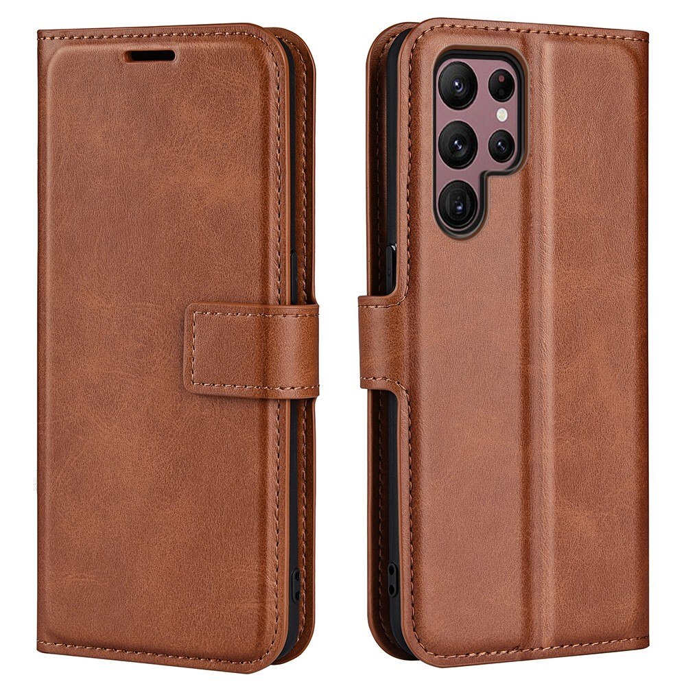 Cover portafoglio Leather Wallet Samsung Galaxy S23 Ultra Brown