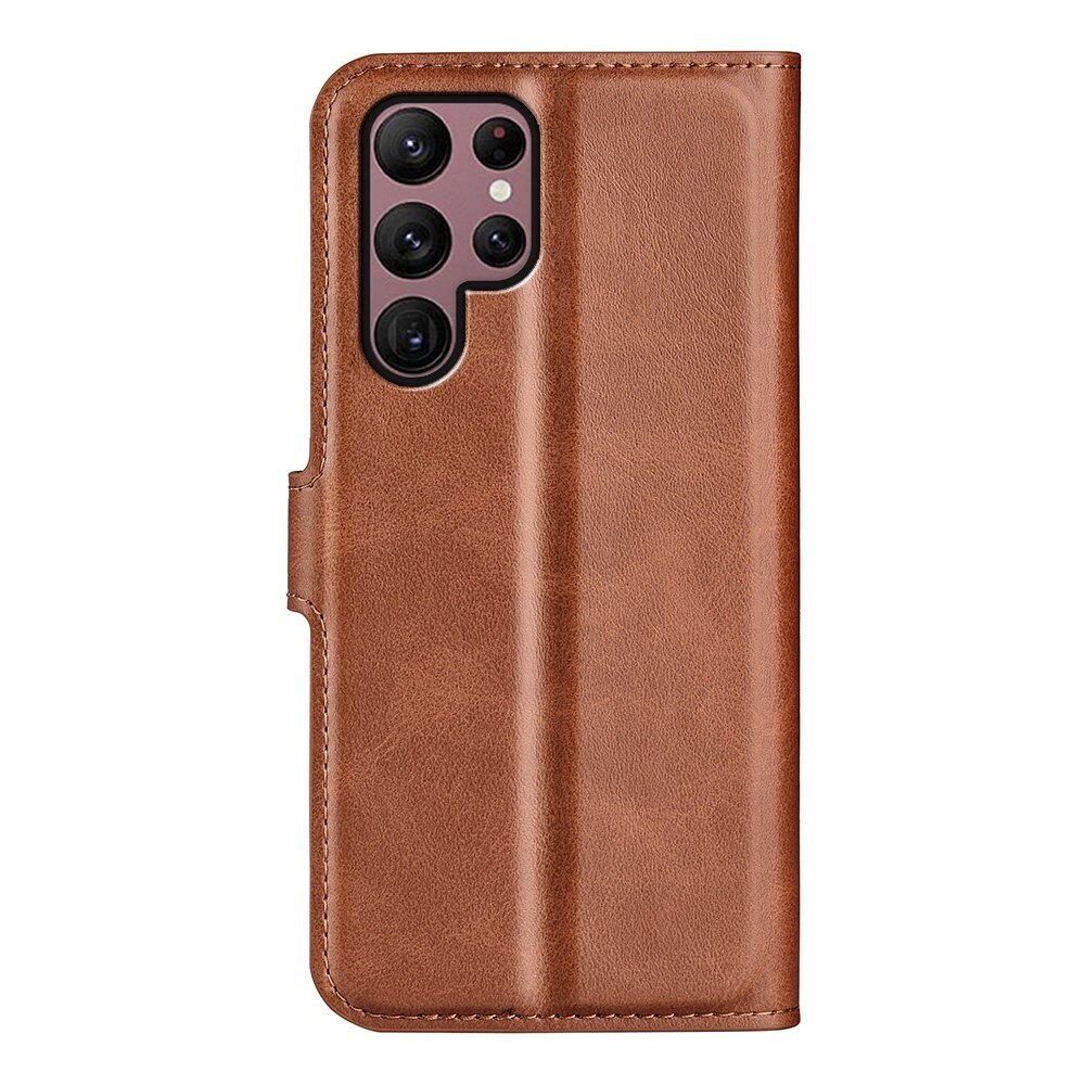 Cover portafoglio Leather Wallet Samsung Galaxy S23 Ultra Brown