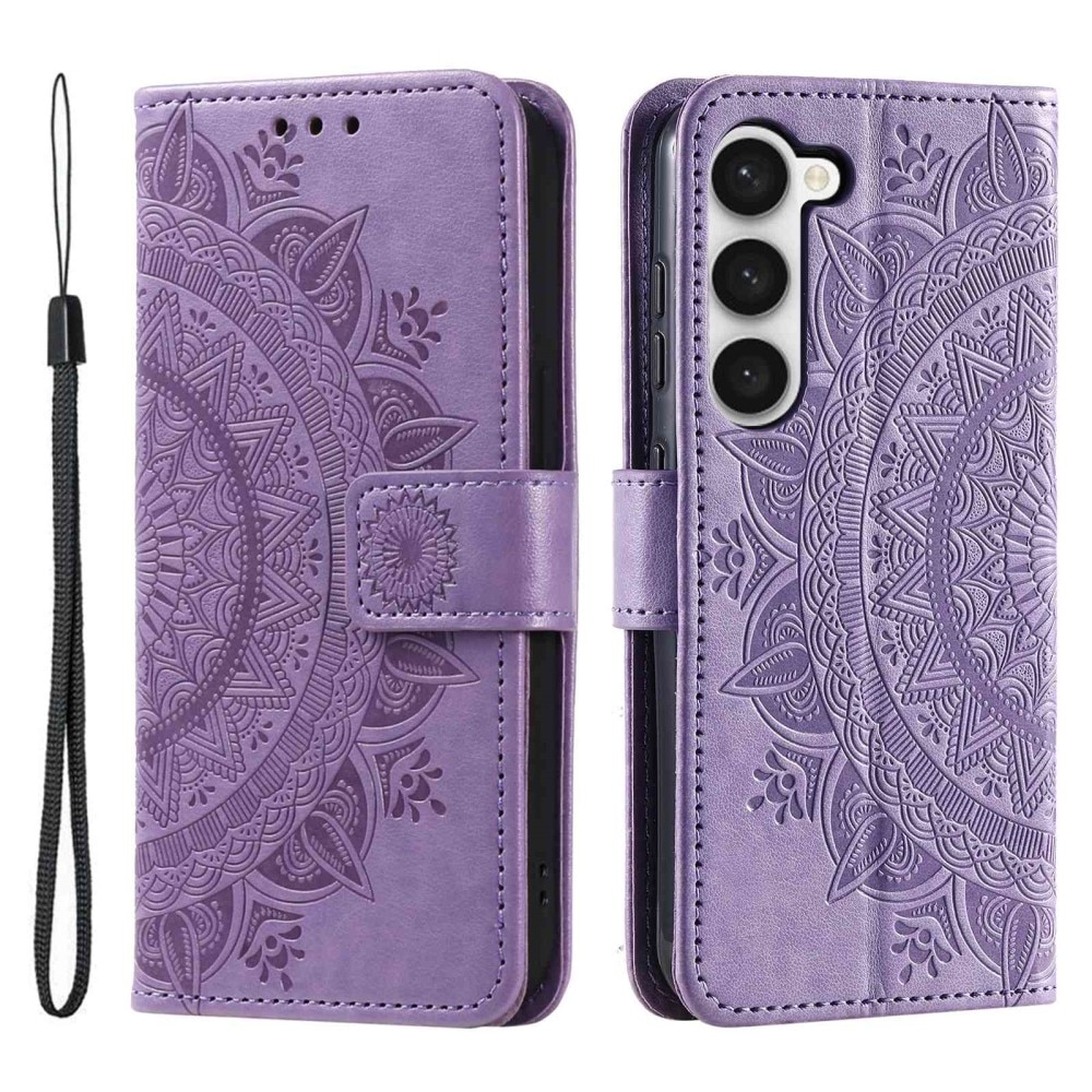 Custodia in pelle Mandala Samsung Galaxy S23 Plus viola