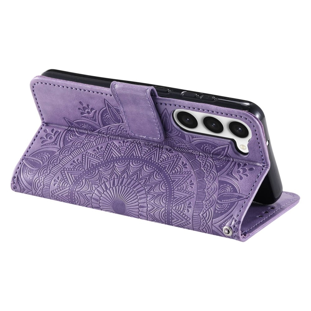 Custodia in pelle Mandala Samsung Galaxy S23 Plus viola