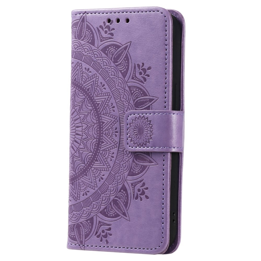 Custodia in pelle Mandala Samsung Galaxy S23 Plus viola