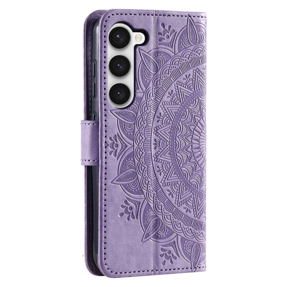 Custodia in pelle Mandala Samsung Galaxy S23 Plus viola