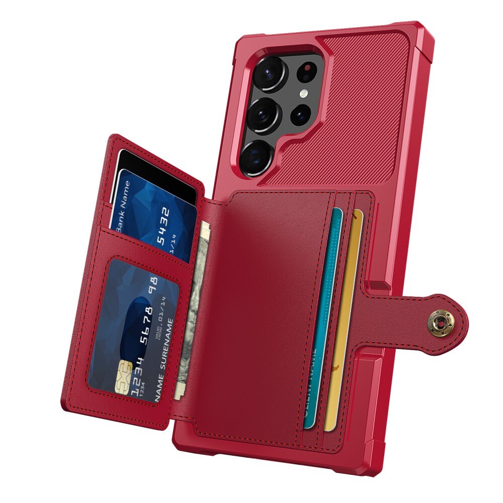 Cover con portacarte Tough Multi-slot Samsung Galaxy S23 Ultra rosso