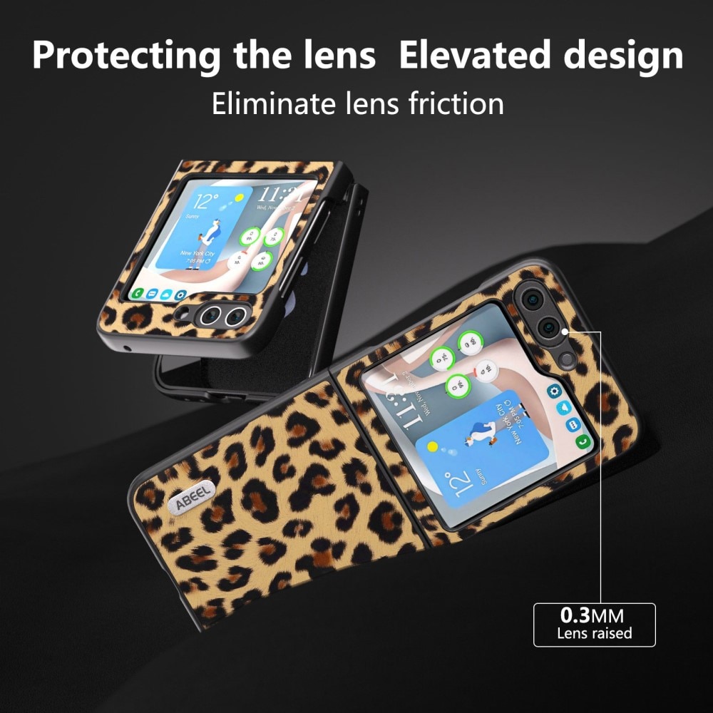 Cover in pelle Samsung Galaxy Z Flip 5 leopardo