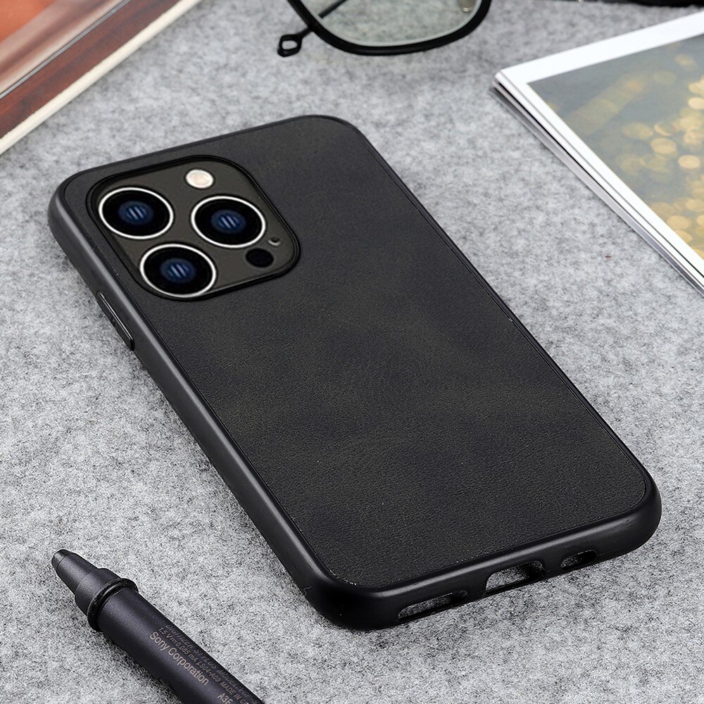 Cover in pelle iPhone 15 Pro nero