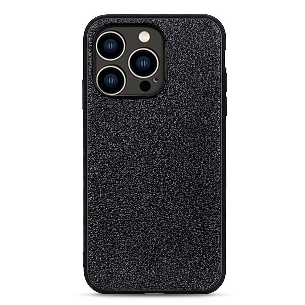 Cover ibride vera Pelle iPhone 15 Pro Max nero