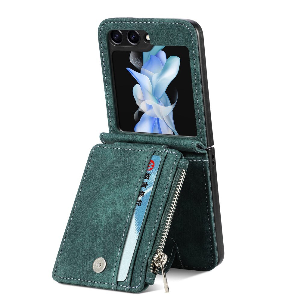 Cover portafoglio Zipper Multi-Slot Samsung Galaxy Z Flip 6, verde