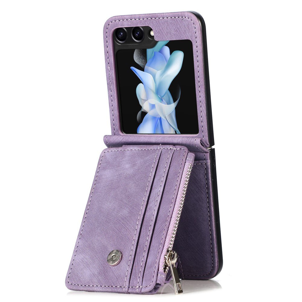 Cover portafoglio Zipper Multi-Slot Samsung Galaxy Z Flip 6, viola