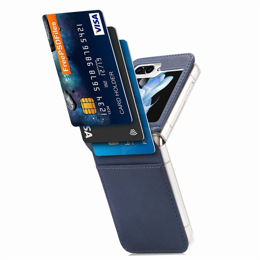 Cover portafoglio Slim Card Wallet Samsung Galaxy Z Flip 5 blu