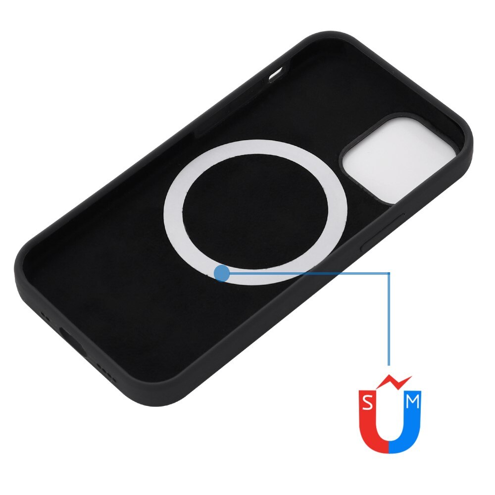 Cover in silicone MagSafe iPhone 15, nero