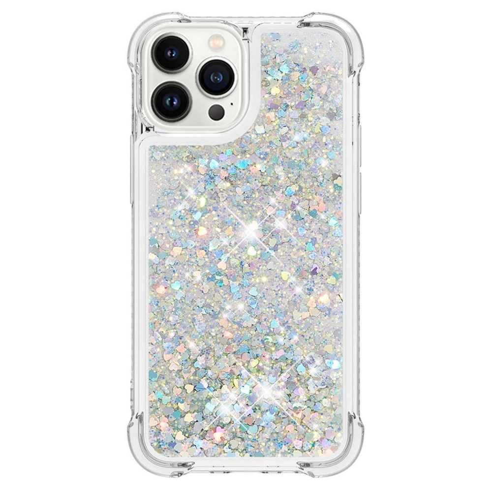 Cover Glitter Powder TPU iPhone 15 Pro d'argento