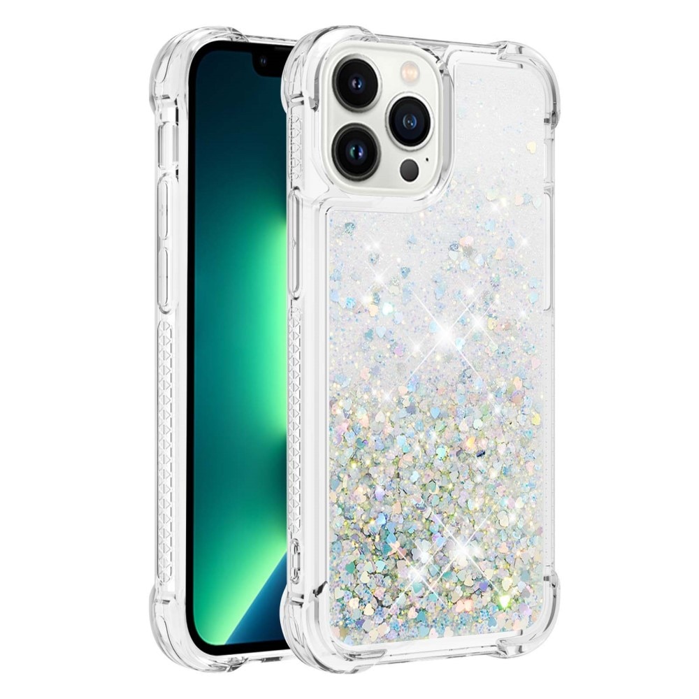 Cover Glitter Powder TPU iPhone 15 Pro d'argento