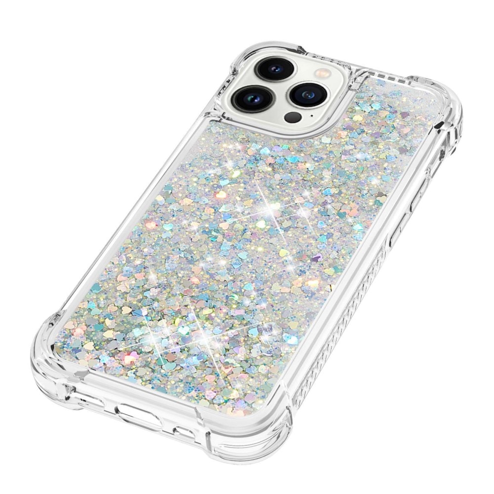 Cover Glitter Powder TPU iPhone 15 Pro d'argento