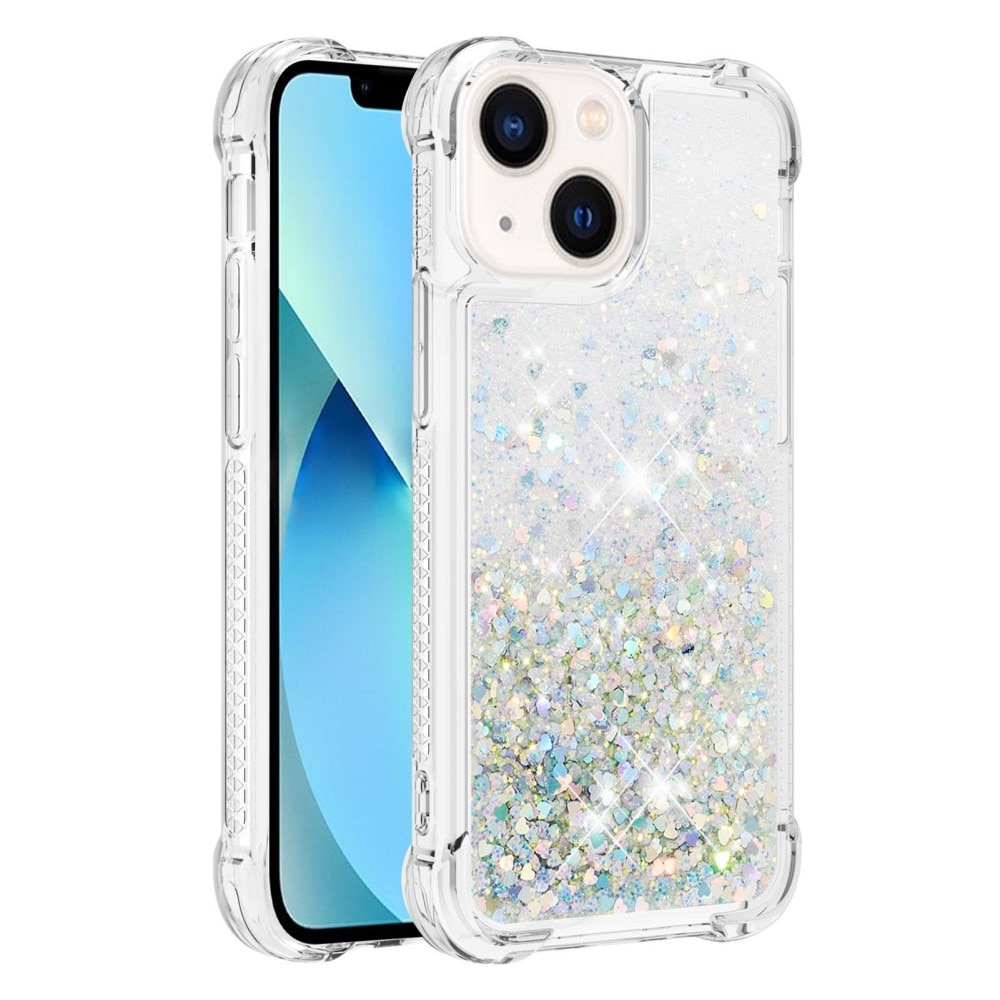 Cover Glitter Powder TPU iPhone 15 d'argento