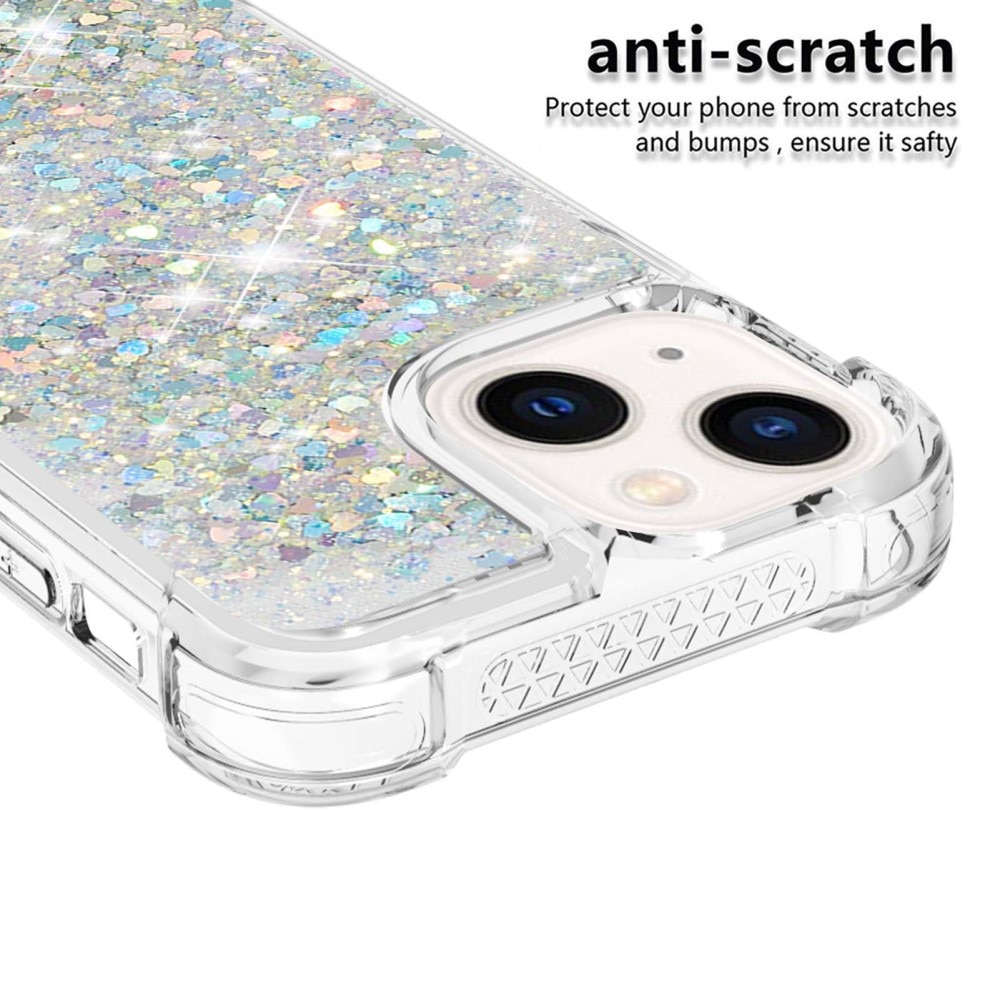 Cover Glitter Powder TPU iPhone 15 d'argento