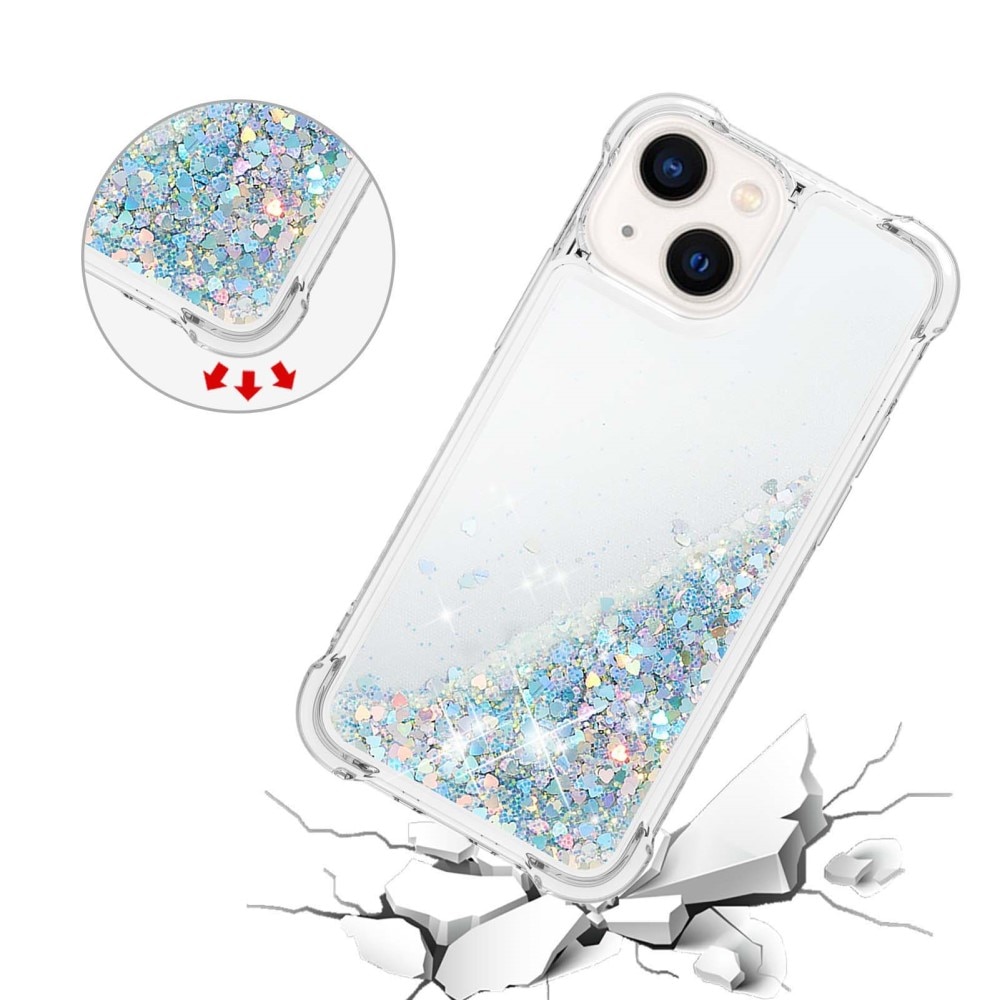 Cover Glitter Powder TPU iPhone 15 d'argento