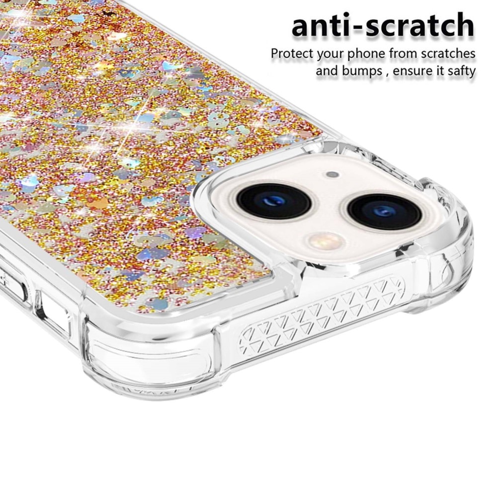 Cover Glitter Powder TPU iPhone 15 oro