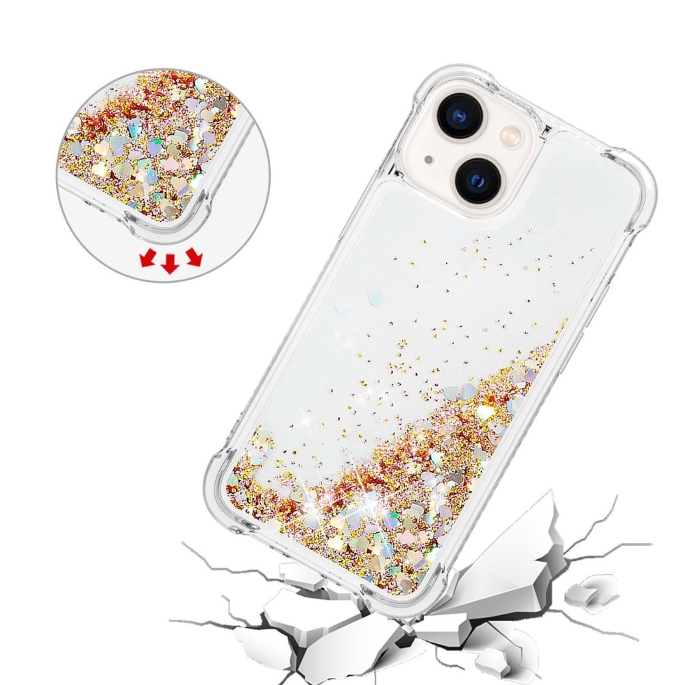 Cover Glitter Powder TPU iPhone 15 oro