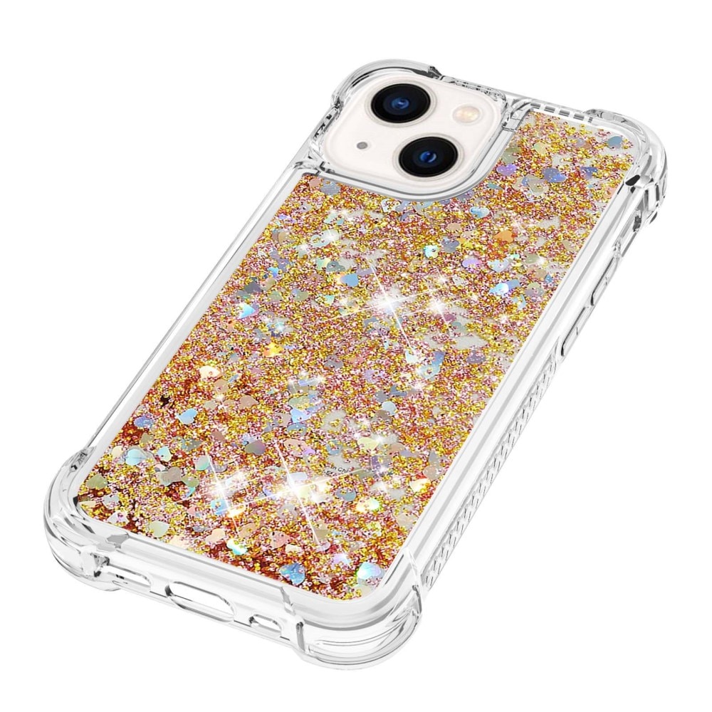 Cover Glitter Powder TPU iPhone 15 oro