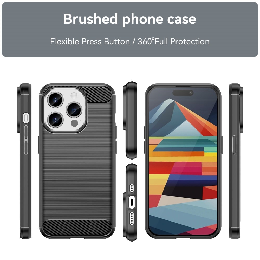 Cover TPU Brushed iPhone 15 Pro Black