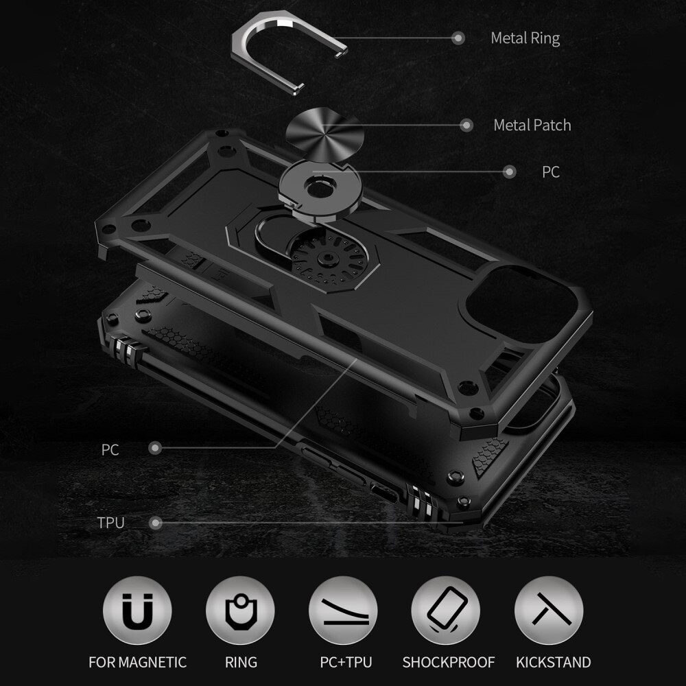 Cover ibride con anello iPhone 15 nero