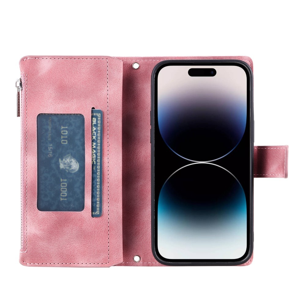 Borsa a portafoglio Mandala iPhone 15 Pro, rosa