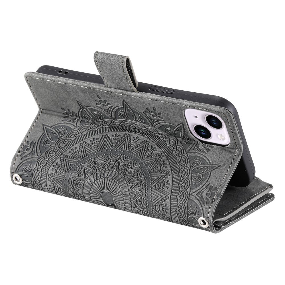 Borsa a portafoglio Mandala iPhone 15, grigio