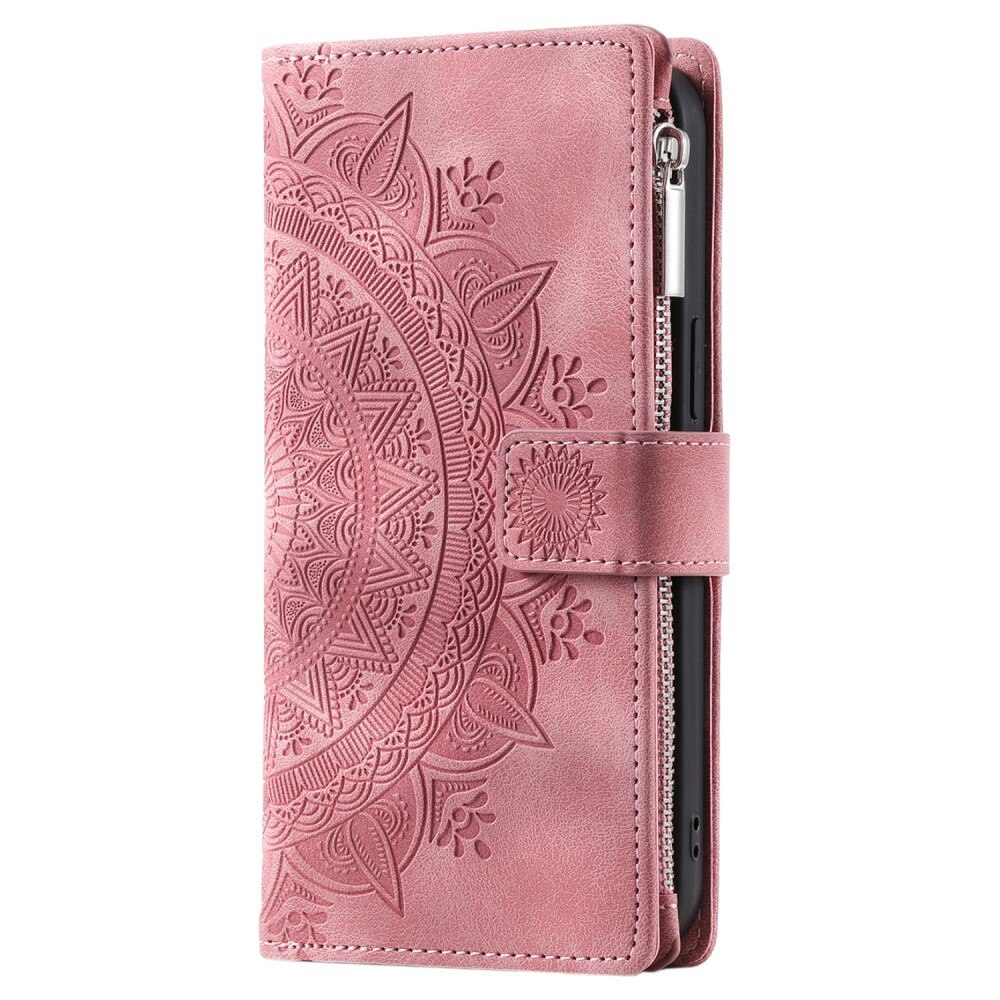 Borsa a portafoglio Mandala iPhone 15, rosa