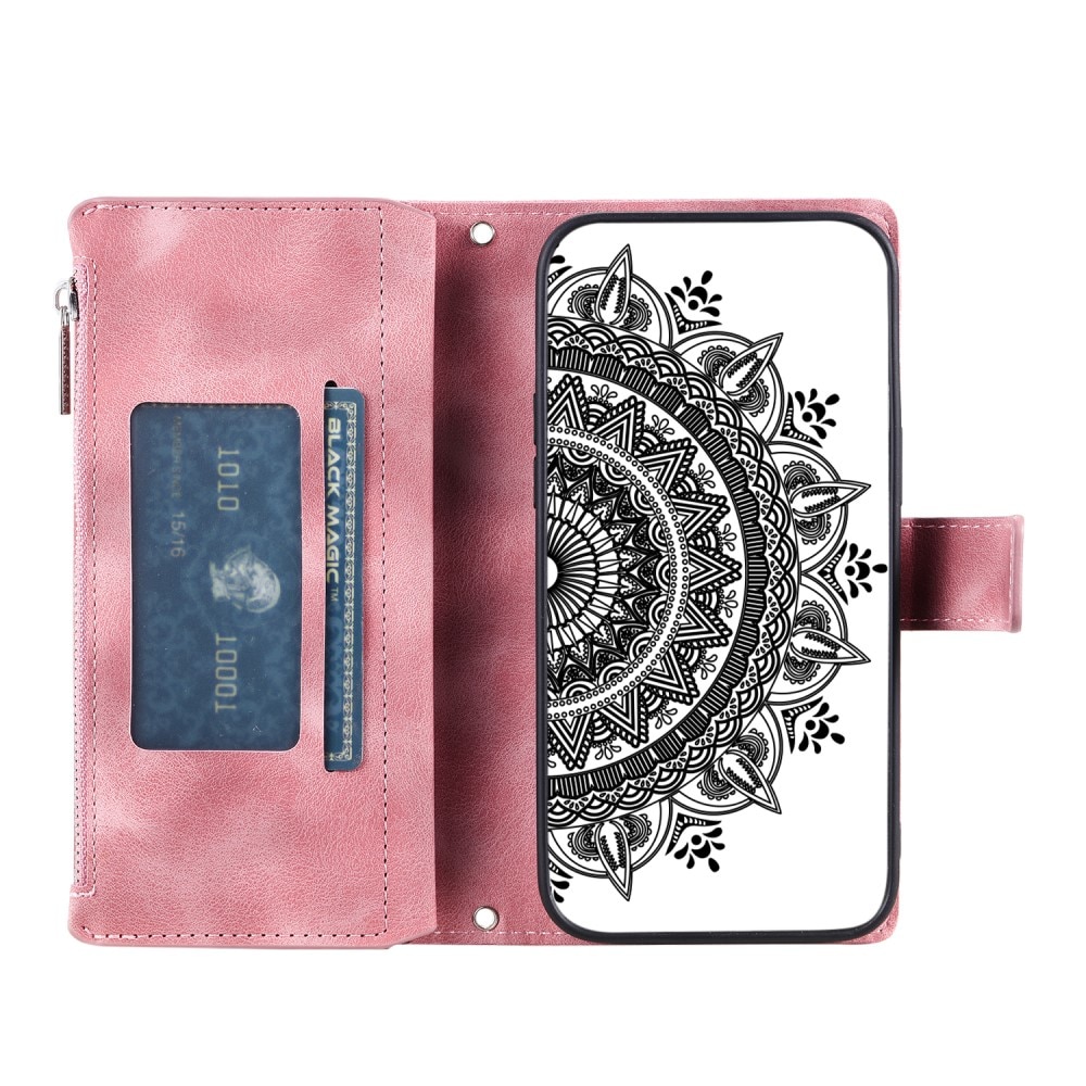 Borsa a portafoglio Mandala iPhone 15, rosa