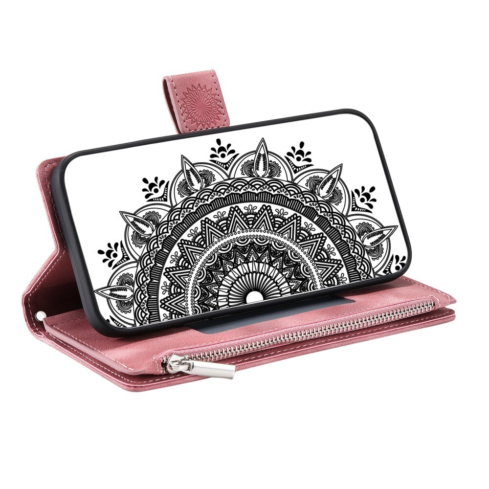 Borsa a portafoglio Mandala iPhone 15, rosa