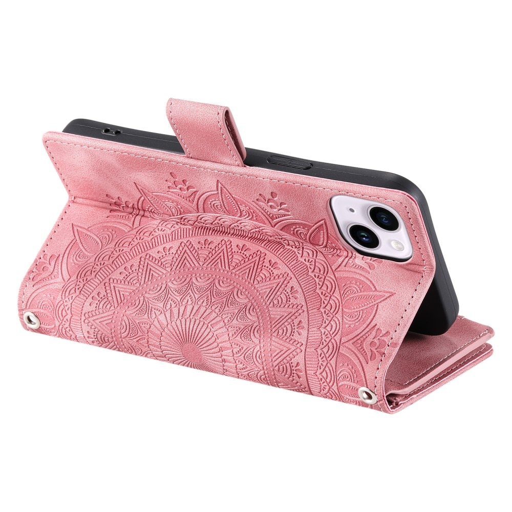 Borsa a portafoglio Mandala iPhone 15, rosa